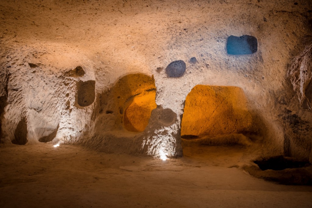 Kaymakli, an ancient multi-level underground cave city in Turkey.