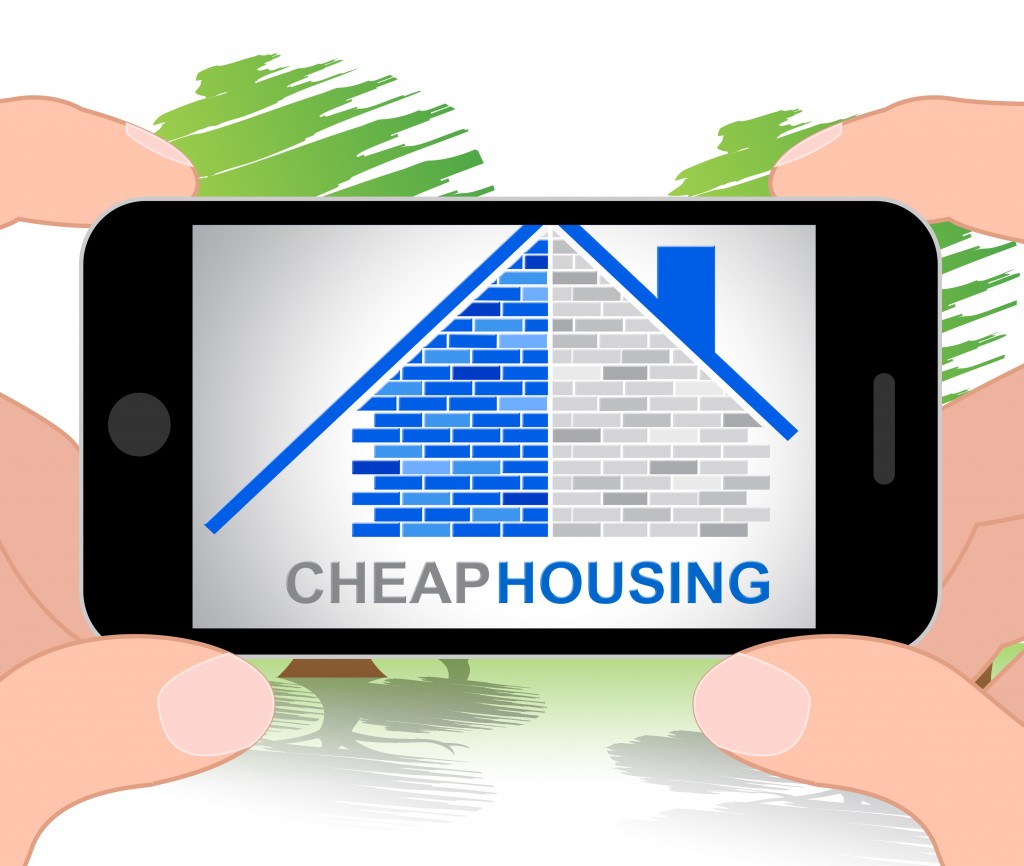 Cheap Housing Phone Representing Low Cost Discounted Property 3d Illustration