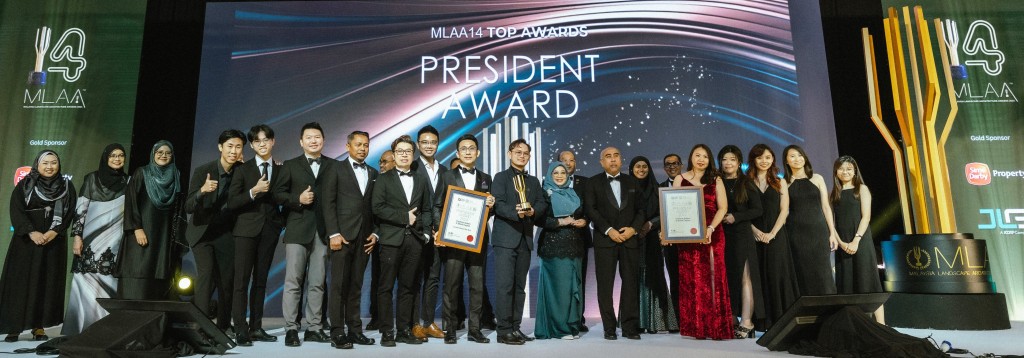 Ceylonz Suites @ Bukit Ceylon by Landart Design received the MLAA14 President Award. Photo shows the winning team.